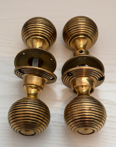 Pair vintage solid brass - pair,