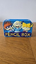 Vtg 1998 Viacom Rugrats Plastic Pencil Case Box Nickelodeon Tommy Chucky 