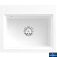 Villeroy & Boch Subway Style 60 S Flat 1.0 Bowl Ceramic Kitchen Sink - No Waste