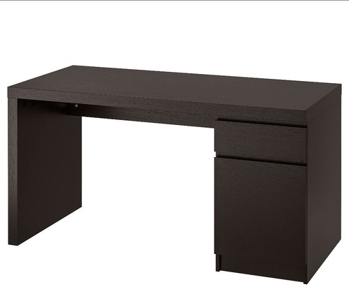 Ikea malm desk black brown - ikea, black/brown