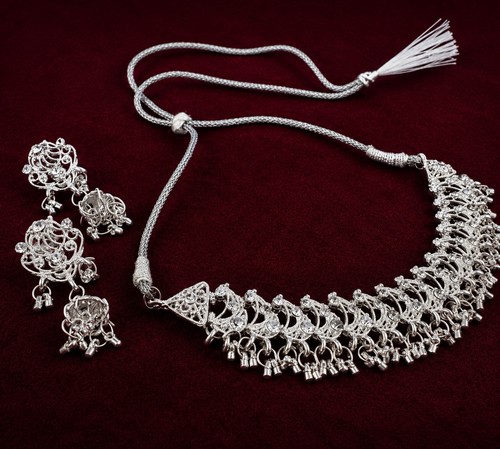 Indian jewellery set silver - jewellery,