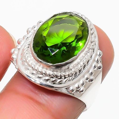 Green peridot gemstone - green, 925