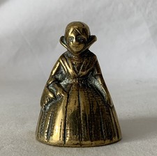 Vintage 6cm Tall Elizabethan Figure Crinoline Lady Style Brass Bell CLL6b