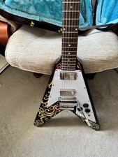 2024 Epiphone Inspired by Gibson Custom Jimi Hendrix Love Drops Flying V - Ebony