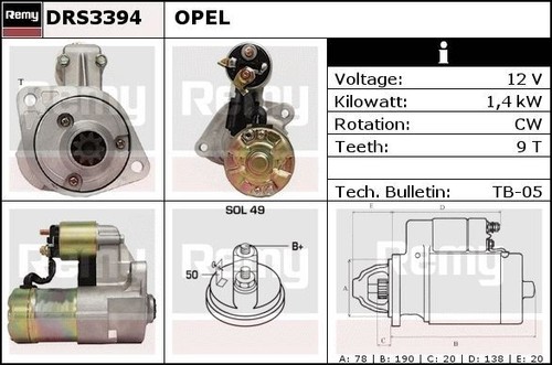 Starter for vauxhall - for, opel:nova
