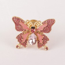 Metal Crystal Butterfly Handles Cabinet Drawer Cupboard Wardrobe Door Knob Pulls