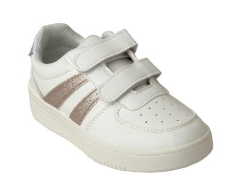 Girls white trainers stripe - girls,