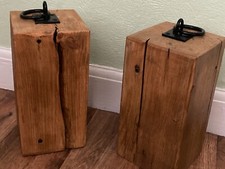 Large, chunky, handmade, rustic, reclaimed wooden doorstop