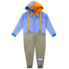 Blippi Sleepsuit Kids Boys Sleepwear Nightwear All In One Pyjama Blue Orange