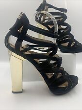 ZARA Black Suede Strappy Block