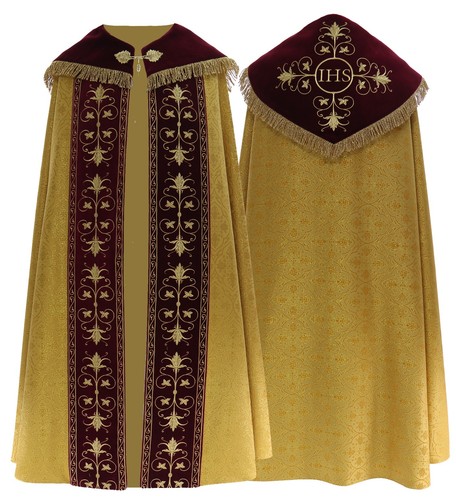 Gold red gothic cope - gold/red,