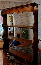 Antique Dark Oak Shelves / Dresser Top / Plate Rack