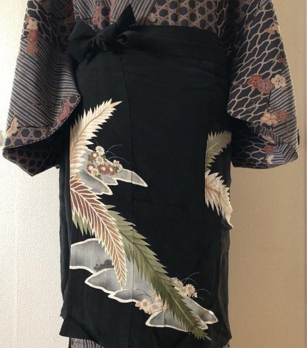 Kimono wrap apron - wrap, leaf