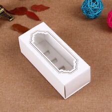 White Macaron Boxes With Window And Insert Wedding Cake Brownie Pack Of 5 Pcs