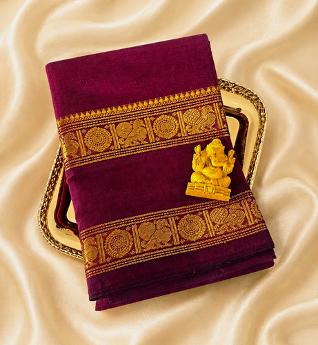 Burgundy purple kanchi cotton - kanchi,