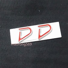 2x Silver Red Small D Chrome