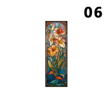 Church Flower Stained Glass Window Film Waterproof Sunscreen Frosted Stickers