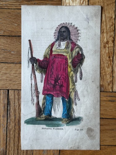 Antique hand colored woodblock - colored,