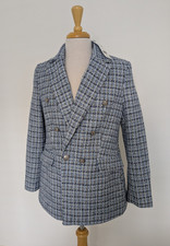 F&F Smart Double Breasted Boucle Blazer Womens UK14 Blue UNWORN with Tags