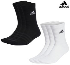 Adidas Cushioned Crew Socks Unisex 3 Pair Pack Black White  6.5-8 8.5-10