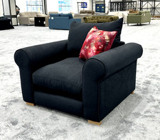 DFS ‘Hugh' Calix Boucle Chair Armchair Navy Teddy Bear BRAND NEW