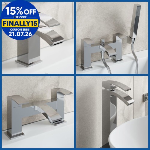 Modern bathroom tap set square - modern,