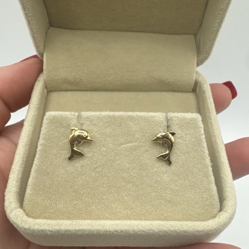 Vintage 9ct solid gold dolphin - gold,
