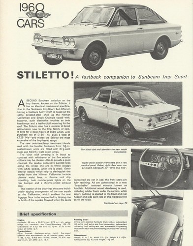 Sunbeam stiletto hillman - sunbeam,