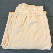 Naked Wardrobe Cream Casual Stretchy Soft Sweatpants Size Large Women NWOT