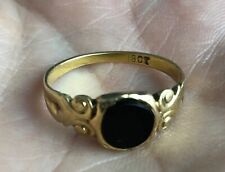 19th Century 18ct Yellow Gold Mourning Ring Dated 1839 Size M.5 ABLZX