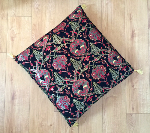 Big black kilim - black, cushion