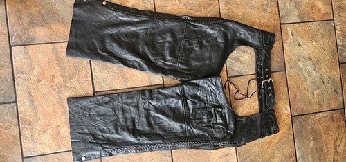 Black leather motorcycle - black,