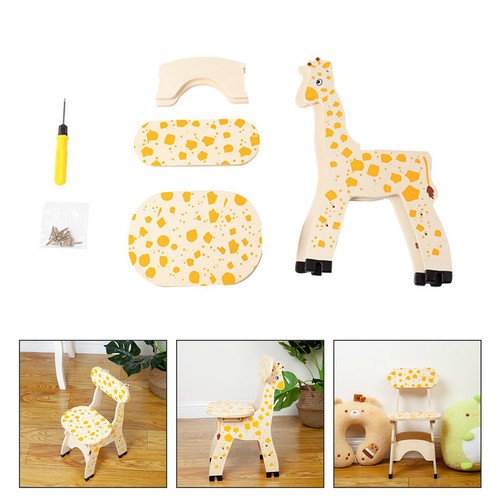 Wooden giraffe chair kids - wooden,