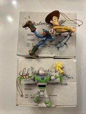 Disney Grolier Christmas Ornament Toy Story Woody & Buzz Bauble Tree Decoration