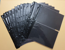 13 BLACK FIRST DAY COVER ALBUM PAGES / LEAVES / INSERTS 4 COVERS PER PAGE #3369