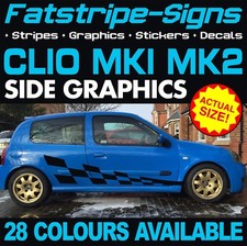 to fit RENAULT CLIO MK1 MK2 GRAPHICS STICKERS STRIPES DECALS 2.0 3.0 RS V6 182