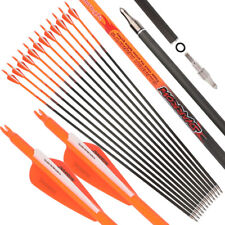 32" Pure Carbon Arrows SP300-600 Screw Point 3" Vanes Archery Bow Hunting Target