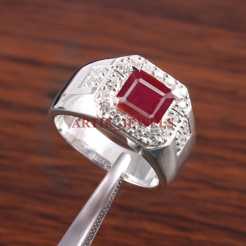 Heated ruby gemstone with 925 - with,