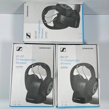3x Sennheiser RS 127 Wireless Stereo Headphone System - Range up to 100 m Black