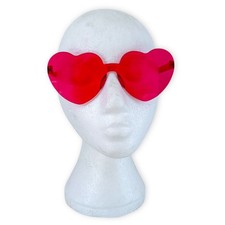Ladies Pink Heart Shaped Plastic Glasses