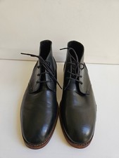 H BY HUDSON Men's Black Leather Chukka Ankle Boots Lace-Up Shoes UK Size 11 NEW