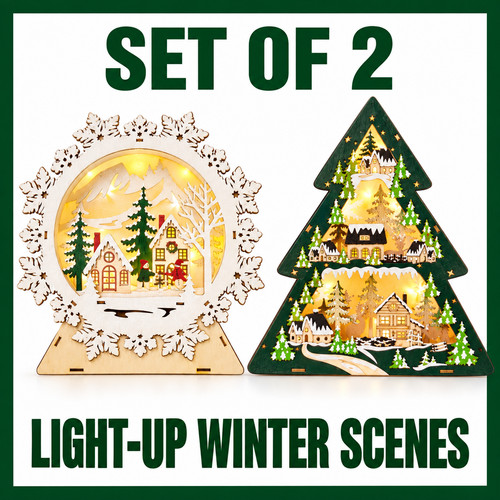 Set wooden holiday - 2, icons