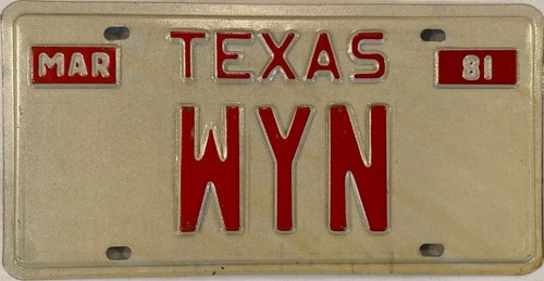 Vanity wyn license plate - wyn,