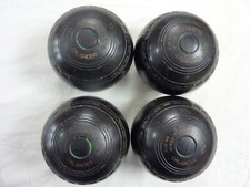 Almark Crusader Lawn Indoor Bowls Size 4H Heavy Black Set of 4   K BB 02 R