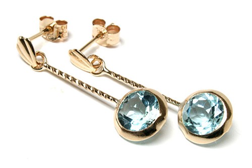 9ct gold blue - 9ct, drop