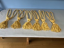 6 x Matching Curtain Tie Backs Twisted Rope Yellow Mustard