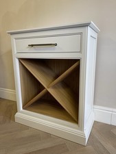Wooden Wine Rack Cabinet With Drawer Finished In F&B Strong White