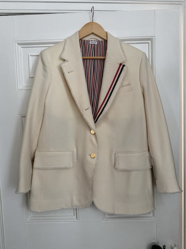 Thom browne ivory wool blazer - ,