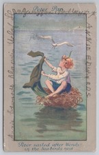 Peter Pan Postcard "Sailed