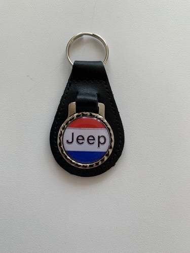 Black leather keyring - keyring/, fob